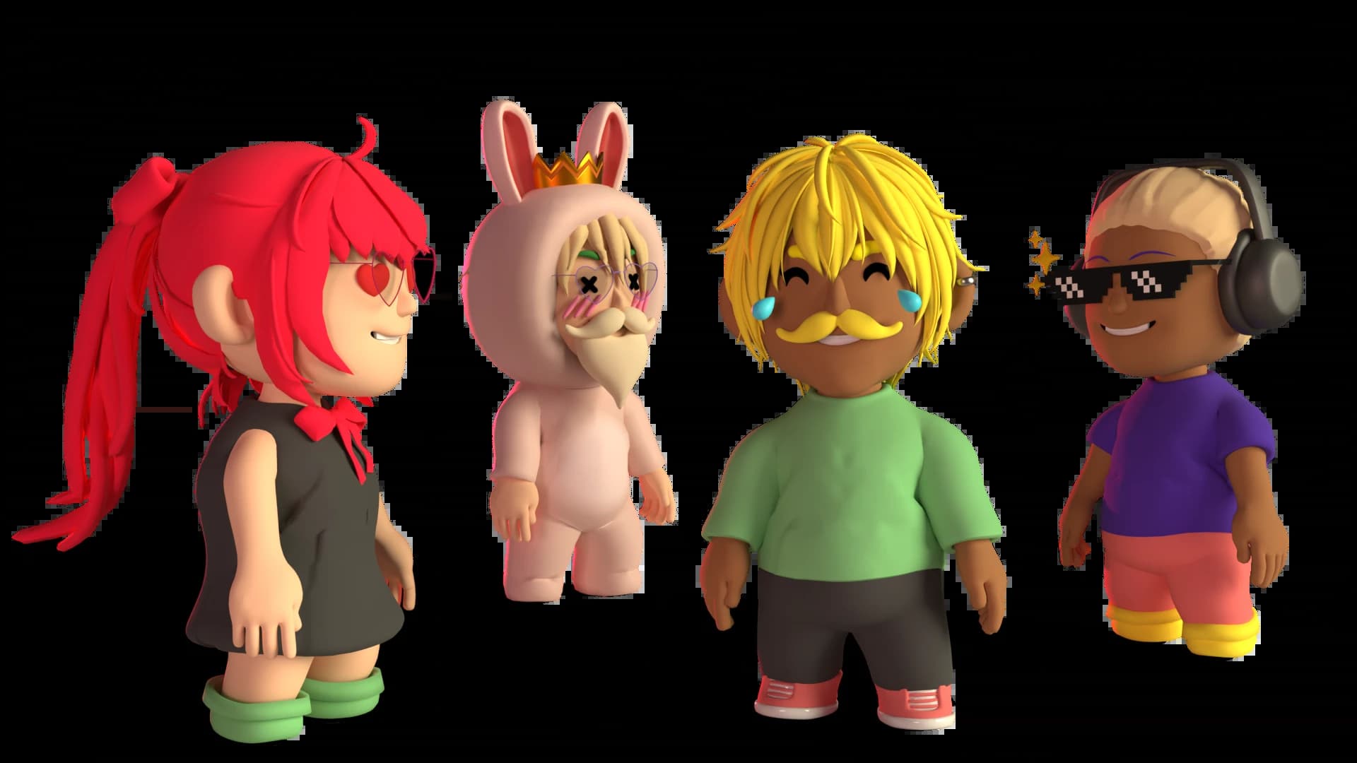 3D characters from the Avatar Builder tutorial